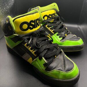 Osiris NYC 83 Men’s Size 10.5 Black/Green/Yellow High Top Skate Shoes